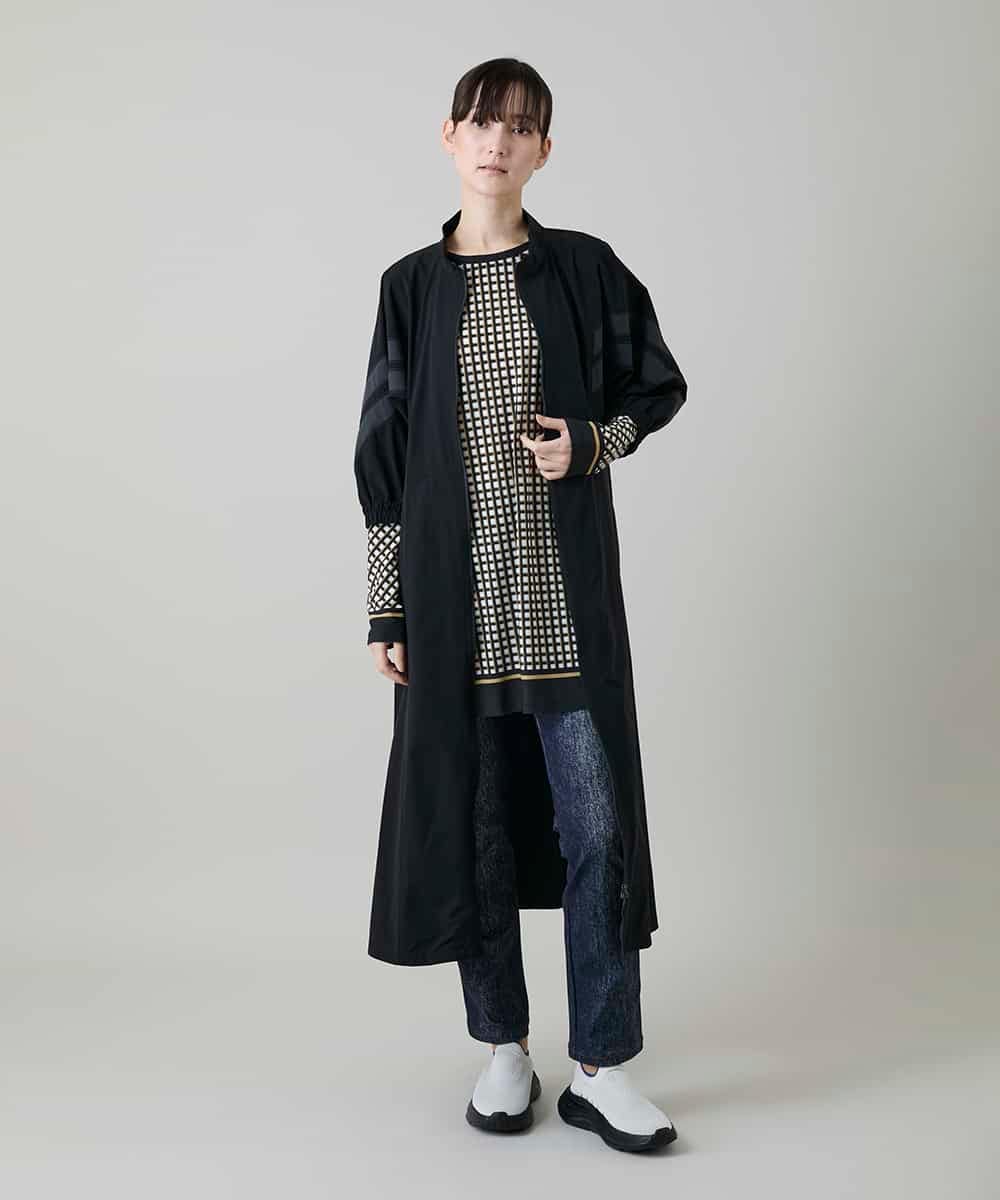 RSEFF11640 TRUNK HIROKO KOSHINO(ヒロココシノ) 【WEB/京王百貨店新宿店限定】配色ラインフロントジップワンピース ブラック