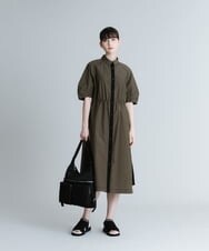 RSEFU67490 TRUNK HIROKO KOSHINO(ヒロココシノ) 【洗濯機で洗える】タイプライターデザインワンピース カーキ