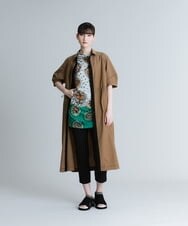 RSEFU67490 TRUNK HIROKO KOSHINO(ヒロココシノ) 【洗濯機で洗える】タイプライターデザインワンピース カーキ