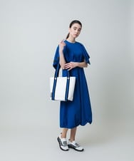 RSEGA04630 TRUNK HIROKO KOSHINO(ヒロココシノ) ラッフル袖タフタワンピース /洗える ブルー