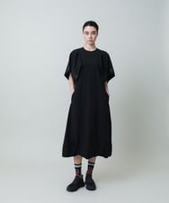 RSEGA04630 TRUNK HIROKO KOSHINO(ヒロココシノ) ラッフル袖タフタワンピース /洗える ブルー