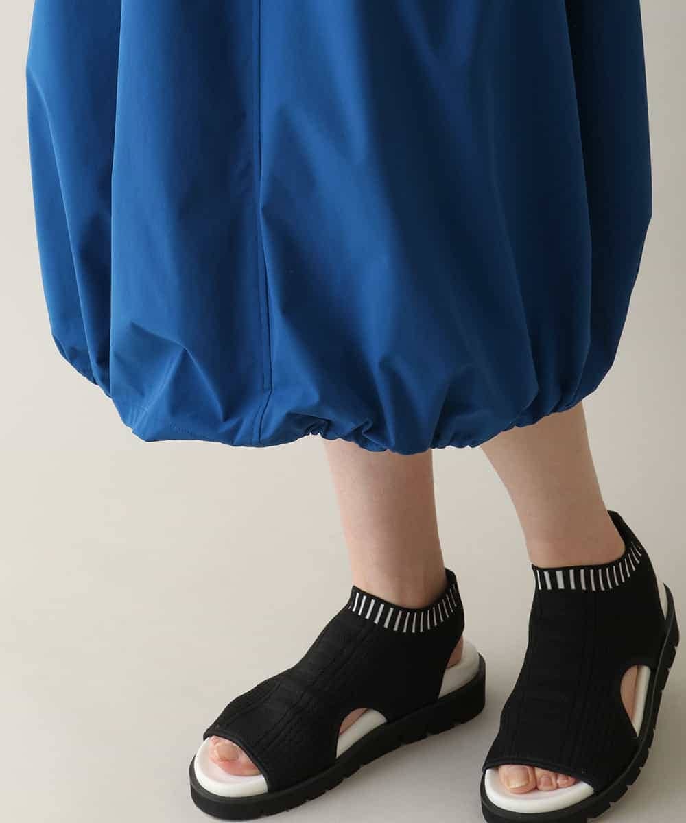 RSEGA04630 TRUNK HIROKO KOSHINO(ヒロココシノ) ラッフル袖タフタワンピース /洗える ブルー