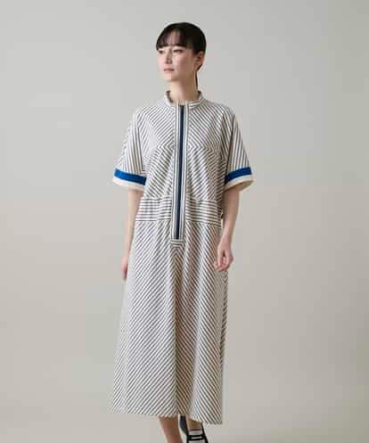 RSEGA06660 TRUNK HIROKO KOSHINO ウエストドロストストライプワンピース /洗える