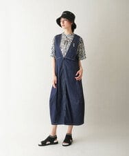 RSEGB02590 TRUNK HIROKO KOSHINO(ヒロココシノ) ストレッチデニムジャンパースカート/洗える ネイビー