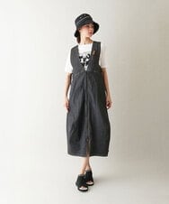 RSEGB02590 TRUNK HIROKO KOSHINO(ヒロココシノ) ストレッチデニムジャンパースカート/洗える ネイビー