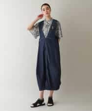 RSEGB02590 TRUNK HIROKO KOSHINO(ヒロココシノ) ストレッチデニムジャンパースカート/洗える ネイビー