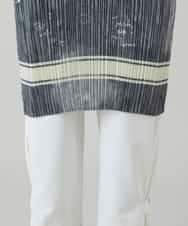 RSEGD03590 TRUNK HIROKO KOSHINO(ヒロココシノ) デニム風ロゴプリントプリーツワンピース/洗える ブラック