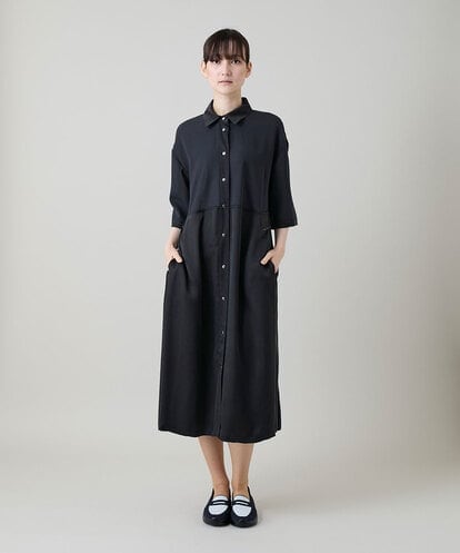RSEGD10590 TRUNK HIROKO KOSHINO 異素材ドッキングシャツワンピース