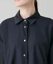 RSEGD10590 TRUNK HIROKO KOSHINO(ヒロココシノ) 異素材ドッキングシャツワンピース ダークグレー