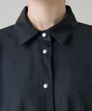 RSEGD10590 TRUNK HIROKO KOSHINO(ヒロココシノ) 異素材ドッキングシャツワンピース ダークグレー