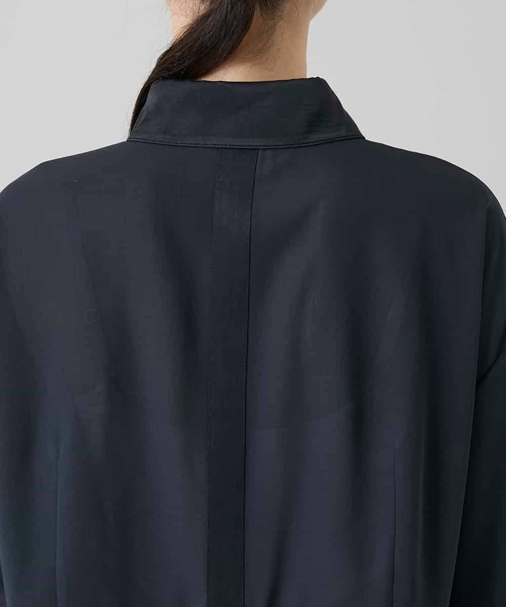 RSEGD10590 TRUNK HIROKO KOSHINO(ヒロココシノ) 異素材ドッキングシャツワンピース ダークグレー