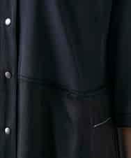 RSEGD10590 TRUNK HIROKO KOSHINO(ヒロココシノ) 異素材ドッキングシャツワンピース ダークグレー