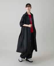 RSEGD10590 TRUNK HIROKO KOSHINO(ヒロココシノ) 異素材ドッキングシャツワンピース ダークグレー