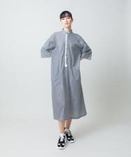 RSEGD13630 TRUNK HIROKO KOSHINO(ヒロココシノ) 【先行予約】トリコットストライプ切り替えデザインワンピース /洗える ネイビー