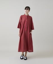 RSEGD13630 TRUNK HIROKO KOSHINO(ヒロココシノ) トリコットストライプ切り替えデザインワンピース /洗える ネイビー