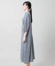 RSEGD13630 TRUNK HIROKO KOSHINO(ヒロココシノ) 【先行予約】トリコットストライプ切り替えデザインワンピース /洗える ネイビー