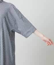 RSEGD13630 TRUNK HIROKO KOSHINO(ヒロココシノ) 【先行予約】トリコットストライプ切り替えデザインワンピース /洗える ネイビー