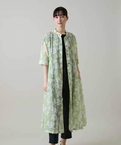 RSEGF50590 TRUNK HIROKO KOSHINO かもめロゴ総柄タックワンピース /洗える