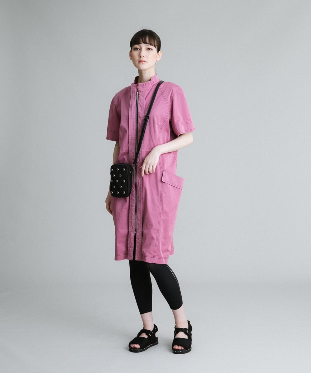 RSEGQ32450 TRUNK HIROKO KOSHINO(ヒロココシノ) 【洗濯機で洗える】配色ステッチワンピース ピンク