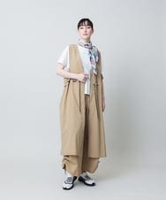 RSEHB02590 TRUNK HIROKO KOSHINO(ヒロココシノ) ドロストデザインジレワンピース /洗える ベージュ