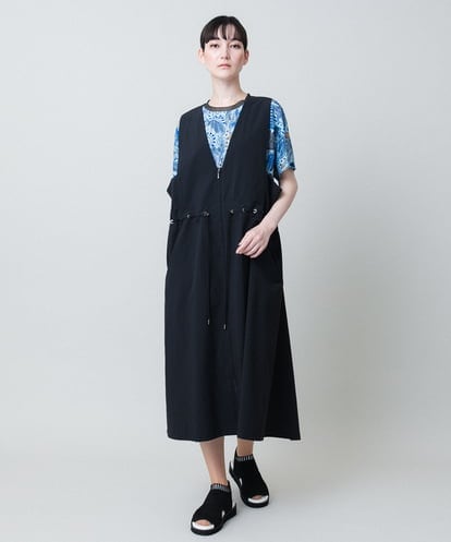 RSEHC02590 TRUNK HIROKO KOSHINO 【WEB/京王百貨店新宿店限定】ドロストデザインジレワンピース /洗える