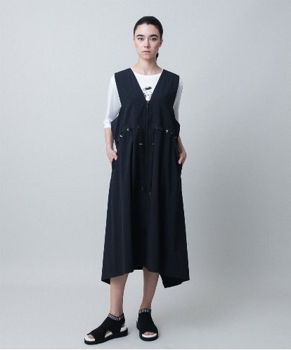RSEHC02590 TRUNK HIROKO KOSHINO 【WEB/京王百貨店新宿店限定】ドロストデザインジレワンピース /洗える
