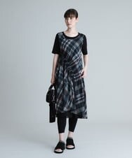 RSEHT02630 TRUNK HIROKO KOSHINO(ヒロココシノ) 【洗濯機で洗える】トリコットオーガンジーチェックワンピース ベージュ