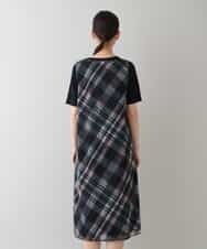 RSEHT02630 TRUNK HIROKO KOSHINO(ヒロココシノ) 【洗濯機で洗える】トリコットオーガンジーチェックワンピース ベージュ