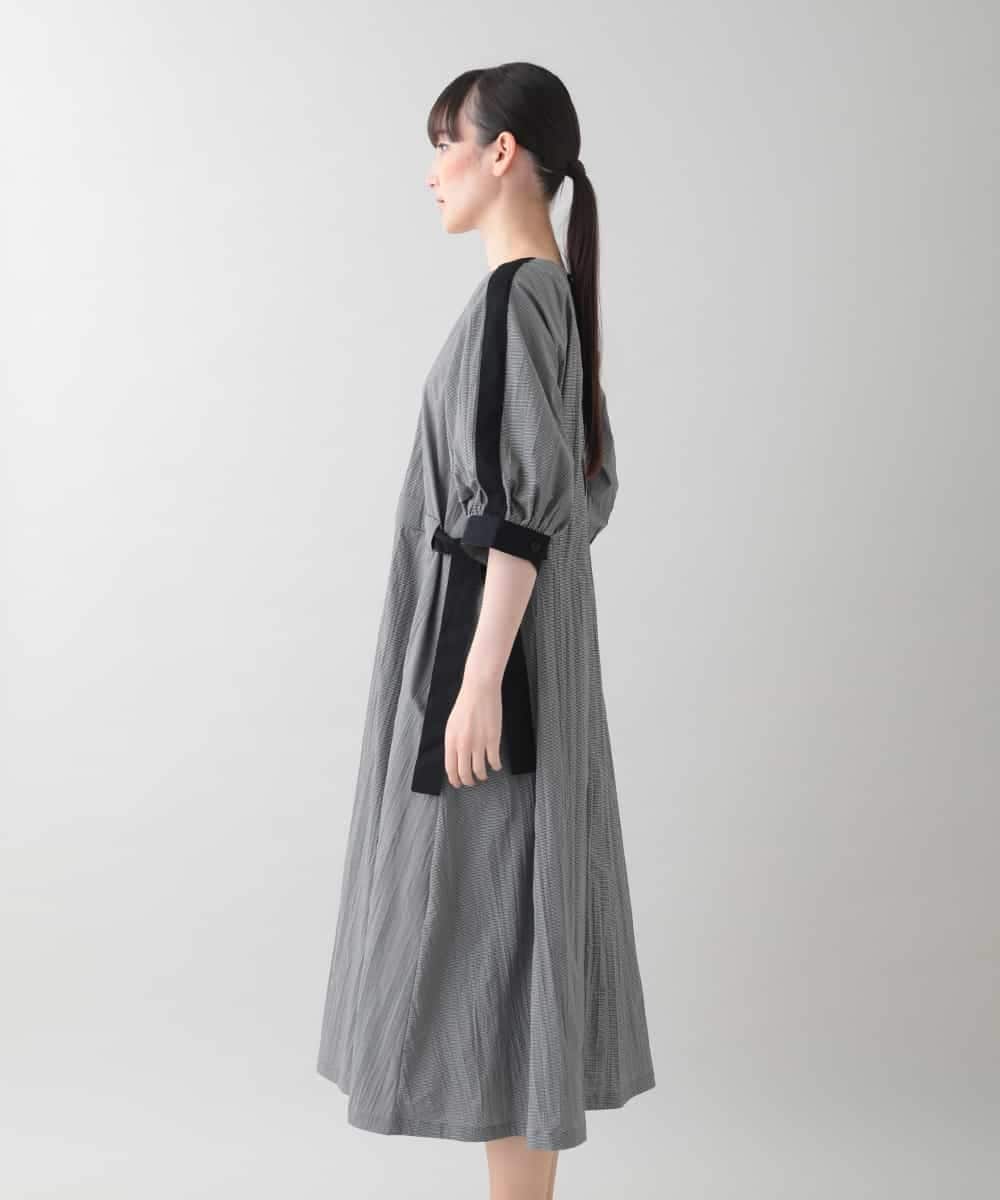 RSEIB13690 TRUNK HIROKO KOSHINO(ヒロココシノ) ギンガムチェックデザインワンピース/洗える ダークグレー