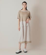 異素材コンビ配色ワンピース/洗える(ワンピース) | TRUNK HIROKO