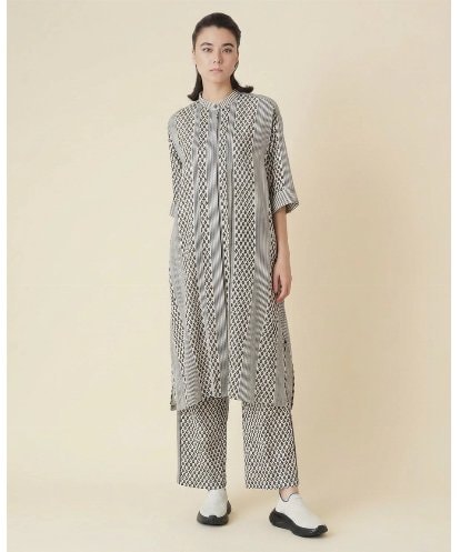 RSEIE07630 TRUNK HIROKO KOSHINO ジオメトリック柄ワンピース/洗える