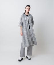 RSEIE07630 TRUNK HIROKO KOSHINO(ヒロココシノ) ジオメトリック柄ワンピース/洗える ベージュ