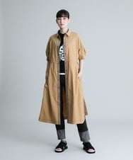 RSEIU14490 TRUNK HIROKO KOSHINO(ヒロココシノ) 【洗濯機で洗える】タイプライター異素材ジョイントワンピース ベージュ