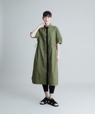 RSEIU14490 TRUNK HIROKO KOSHINO(ヒロココシノ) 【洗濯機で洗える】タイプライター異素材ジョイントワンピース ベージュ