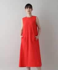 RSEIW22490 TRUNK HIROKO KOSHINO(ヒロココシノ) バンピーコットンワンピース/洗える オレンジ