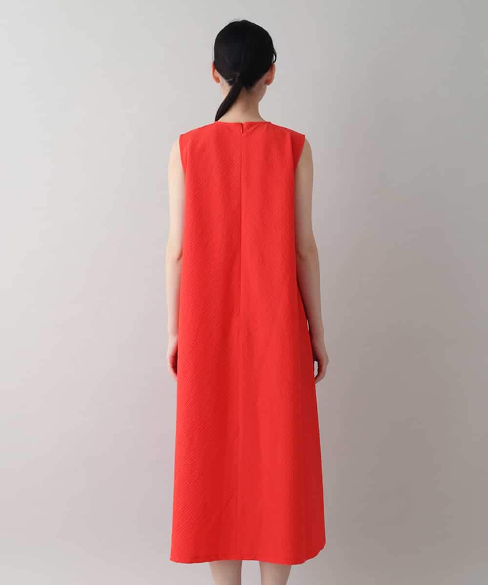RSEIW22490 TRUNK HIROKO KOSHINO(ヒロココシノ) バンピーコットンワンピース/洗える オレンジ