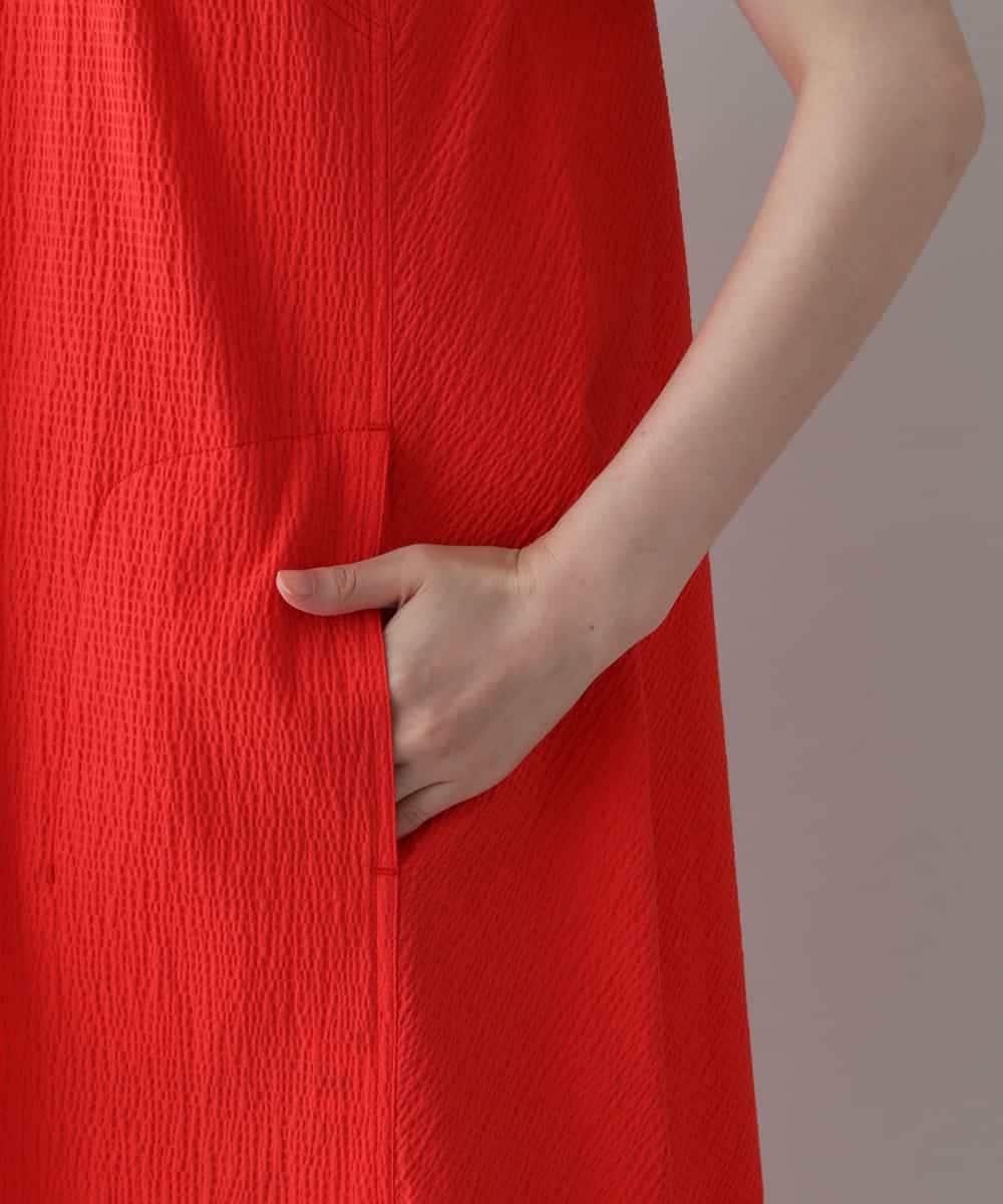 RSEIW22490 TRUNK HIROKO KOSHINO(ヒロココシノ) バンピーコットンワンピース/洗える オレンジ