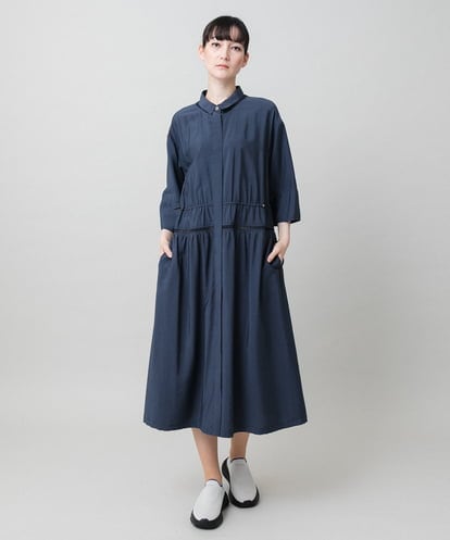 RSEJE02590 TRUNK HIROKO KOSHINO 【先行予約】メッシュアクセントドロストワンピース/洗える