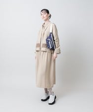 RSEJE02590 TRUNK HIROKO KOSHINO(ヒロココシノ) メッシュアクセントドロストワンピース/洗える ネイビー