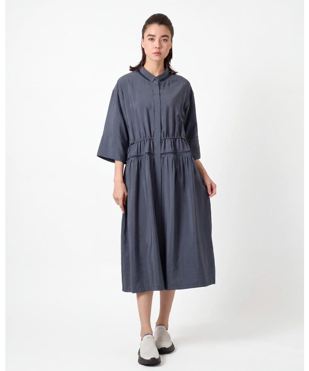 RSEJE02590 TRUNK HIROKO KOSHINO メッシュアクセントドロストワンピース/洗える
