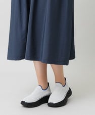 RSEJE02590 TRUNK HIROKO KOSHINO(ヒロココシノ) メッシュアクセントドロストワンピース/洗える ネイビー
