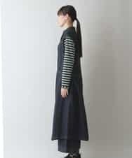 RSEJT31630 TRUNK HIROKO KOSHINO(ヒロココシノ) 【洗濯機で洗える】キャップスリーブデニムライクワンピース ネイビー