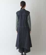 RSEJT31630 TRUNK HIROKO KOSHINO(ヒロココシノ) 【洗濯機で洗える】キャップスリーブデニムライクワンピース ネイビー