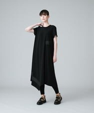 RSEJU61450 TRUNK HIROKO KOSHINO(ヒロココシノ) 【洗える】プレーンストレッチデザインワンピース ブラック