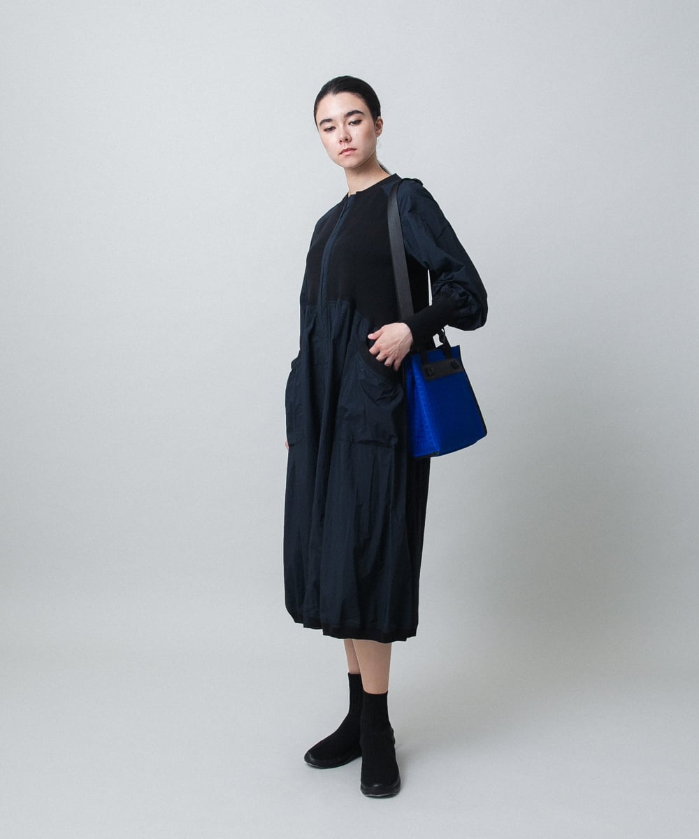 RSELB02660 TRUNK HIROKO KOSHINO(ヒロココシノ) ギャザーデザインワンピース/洗える レッド