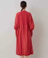 RSELB02660 TRUNK HIROKO KOSHINO(ヒロココシノ) ギャザーデザインワンピース/洗える レッド