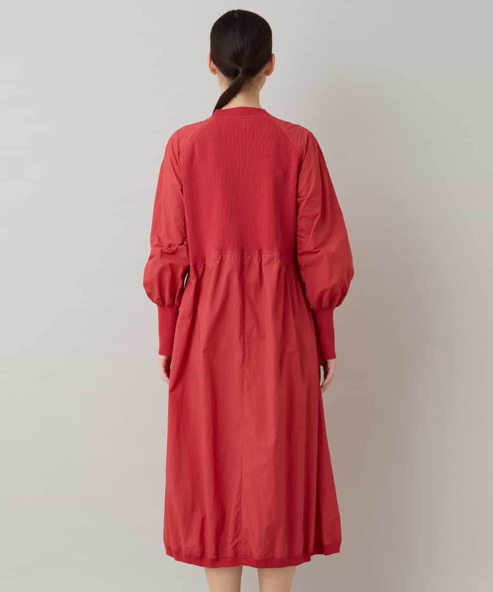 RSELB02660 TRUNK HIROKO KOSHINO(ヒロココシノ) ギャザーデザインワンピース/洗える レッド