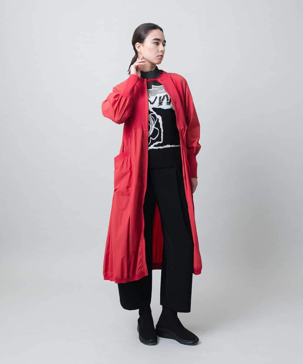 RSELB02660 TRUNK HIROKO KOSHINO(ヒロココシノ) ギャザーデザインワンピース/洗える レッド