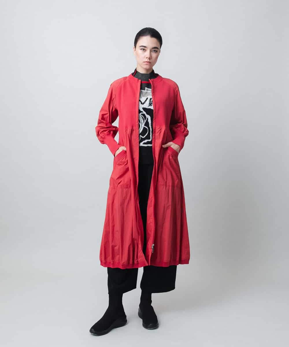 RSELB02660 TRUNK HIROKO KOSHINO(ヒロココシノ) ギャザーデザインワンピース/洗える レッド