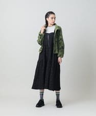RSELD02590 TRUNK HIROKO KOSHINO(ヒロココシノ) ロゴアクセントティアードワンピース/日本製/洗える ブラック
